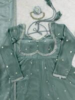 Sky Color Fendi Silk Fabric Sequence Work Anarkali Suit