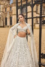 White Color Net Fabric Sequence Work Lehenga