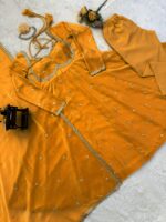 Yellow Color Fendi Silk Fabric Sequence Work Anarkali Suit