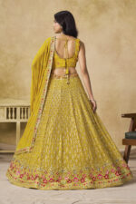 Yellow Color Georgette Fabric Sequence Embroidery Work Lehenga
