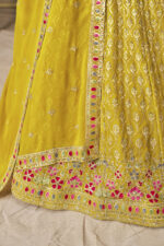 Yellow Color Georgette Fabric Sequence Embroidery Work Lehenga