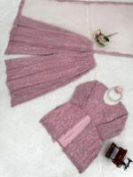 Baby Pink Color Faux Georgette Fabric Pearl Work Palazzo Set