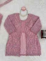 Baby Pink Color Faux Georgette Fabric Pearl Work Palazzo Set