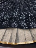 Black Color Georgette Fabric Sequence Work Lehenga