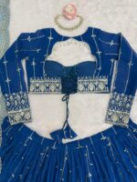 Blue Color Faux Georgette Fabric Sequence Work Lehenga