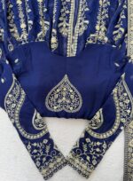 Blue Color Faux Georgette Fabric Sequence Work Suit