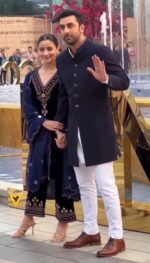 Bollywood Actress Alia Bhatt Blue Color Velvet Fabric Real Mirror Work Suit