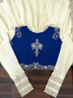 Cream Color Chinon Silk Fabric Sequence Work Koti Style Suit