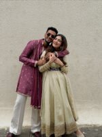 Cream Color Chinon Silk Fabric Sequence Work Koti Style Suit