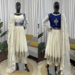 Cream Color Chinon Silk Fabric Sequence Work Koti Style Suit