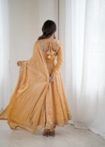Cream Color Fendi Silk Fabric Sequence Work Gown