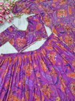 Floral Design Multi Color Georgette Fabric Digital Print Lehenga