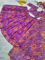Floral Design Multi Color Georgette Fabric Digital Print Lehenga