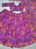 Floral Design Multi Color Georgette Fabric Digital Print Lehenga