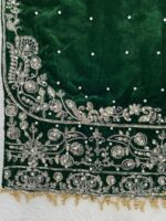 Green Color Viscose Velvet Fabric Pearl Work Sharara Suit