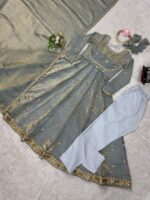 Grey Color Fendi Silk Fabric Sequence Work Gown