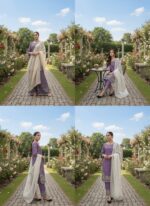 Lavender Color Jimmy Choo Fabric Pearl Work Palazzo Suit