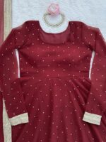 Maroon Color Faux Georgette Fabric Mukaish Work Palazzo Gown