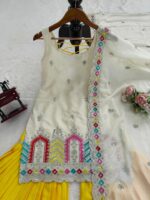 Off White Color Chinon Silk Fabric Sequence Work Sharara Set