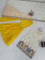 Off White Color Chinon Silk Fabric Sequence Work Sharara Set