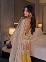 Off White Color Chinon Silk Fabric Sequence Work Sharara Set