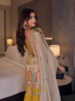 Off White Color Chinon Silk Fabric Sequence Work Sharara Set