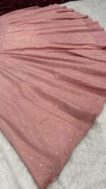 Peach Color Banarasi Silk Fabric Jari Work Lehenga