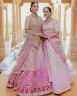 Pink Color Banarasi Satin Jari Silk Fabric Sequence Work Kiara Advani Bridal Lehenga