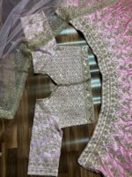 Pink Color Banarasi Satin Jari Silk Fabric Sequence Work Kiara Advani Bridal Lehenga