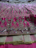 Pink Color Banarasi Satin Jari Silk Fabric Sequence Work Kiara Advani Bridal Lehenga