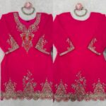 Pink Color Faux Georgette Fabric Sequence Work Sharara Set