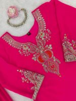 Pink Color Faux Georgette Fabric Sequence Work Sharara Set