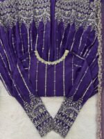 Purple Color Faux Georgette Fabric Sequence Work Top Lehenga Set