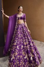 Purple Color Thai Silk Fabric Sequence Work Lehenga