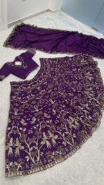 Purple Color Thai Silk Fabric Sequence Work Lehenga