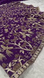Purple Color Thai Silk Fabric Sequence Work Lehenga
