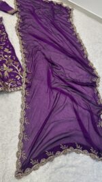 Purple Color Thai Silk Fabric Sequence Work Lehenga