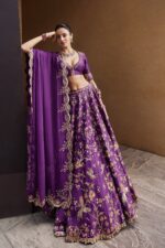 Purple Color Thai Silk Fabric Sequence Work Lehenga
