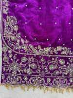 Purple Color Viscose Velvet Fabric Pearl Work Sharara Suit
