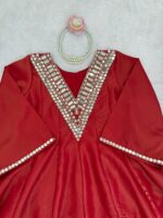 Red Color Cosmos Fabric Real Mirror Work Palazzo Set