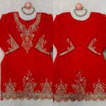 Red Color Faux Georgette Fabric Sequence Work Sharara Set