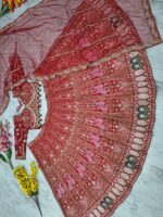 Red Color Kasturi Silk Fabric Sequence Work Bridal Lehenga