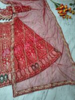 Red Color Kasturi Silk Fabric Sequence Work Bridal Lehenga
