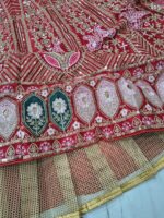 Red Color Kasturi Silk Fabric Sequence Work Bridal Lehenga