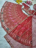 Red Color Kasturi Silk Fabric Sequence Work Bridal Lehenga