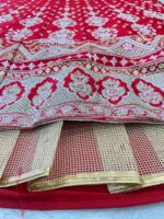 Red Color Malai Satin Fabric Sequence Work Bridal Lehenga