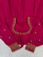 Sukhmani Gambhir Dark Pink Color Chinon Silk Fabric Sequence Work Gown