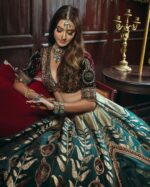 Teal Blue Color Mulmul Silk Fabric Sequence Work Lehenga