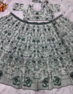White Color Faux Georgette Fabric Sequence Work Lehenga