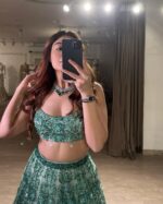 White Color Faux Georgette Fabric Sequence Work Lehenga